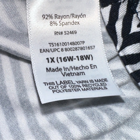 Terra & Sky Swing Dress Size 1X (16W–18W)
Dark Navy & White Office School Church - Picture 5 of 8